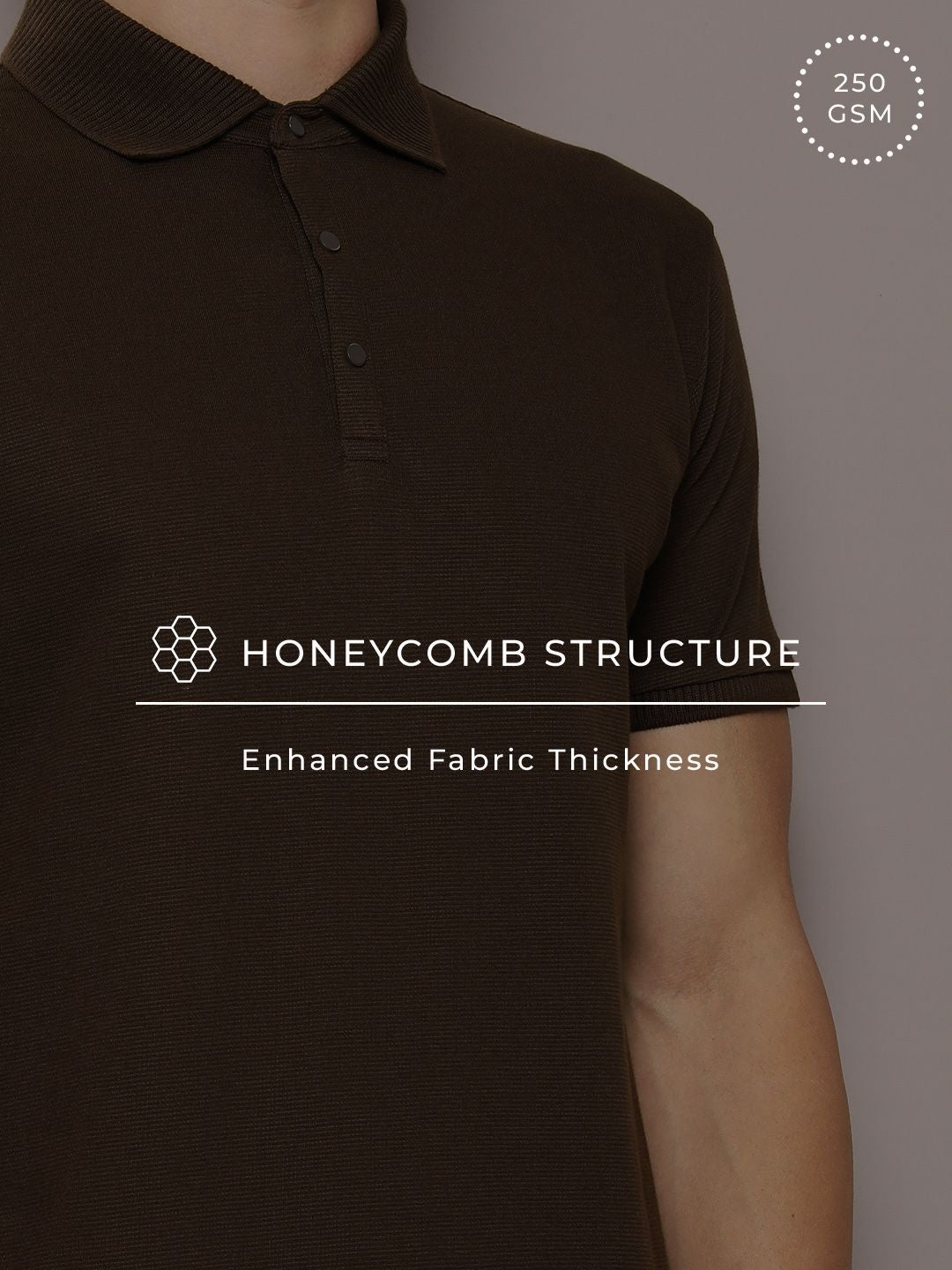 DILLINGER Men Polo Collar Honeycomb Structure T-shirt