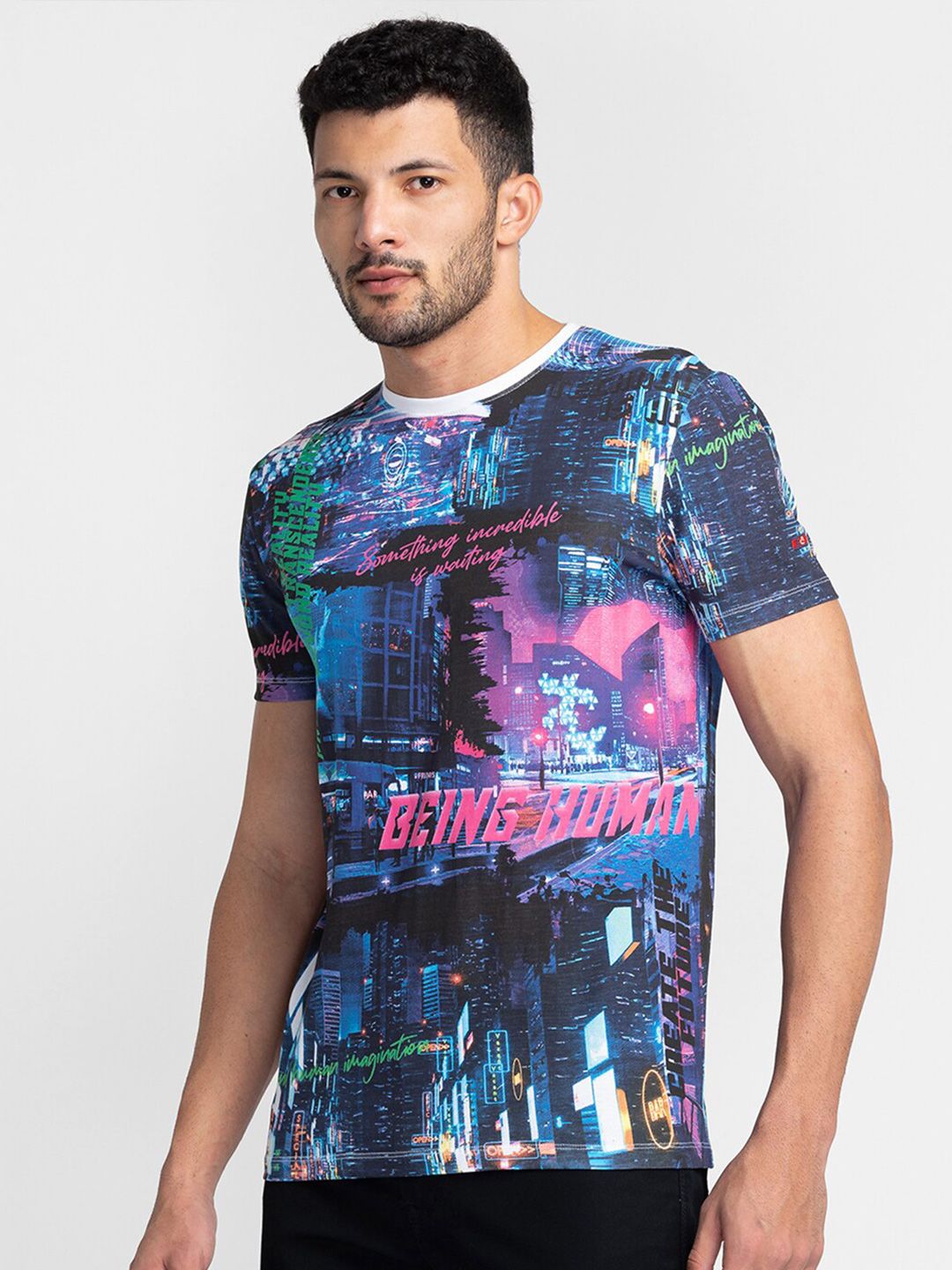 Being Human Graphic Printed Cotton T-Shirt