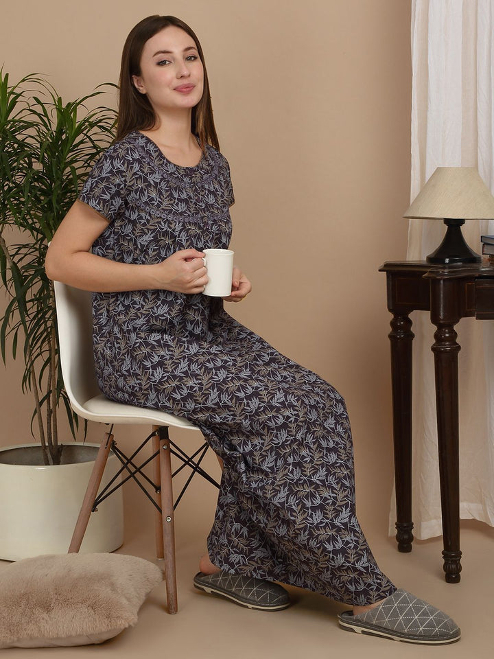 Sweet Dreams Printed Pure Cotton Maxi Nightdress