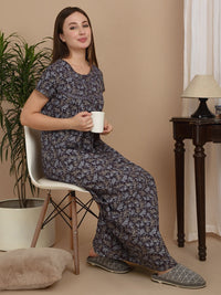 Sweet Dreams Printed Pure Cotton Maxi Nightdress