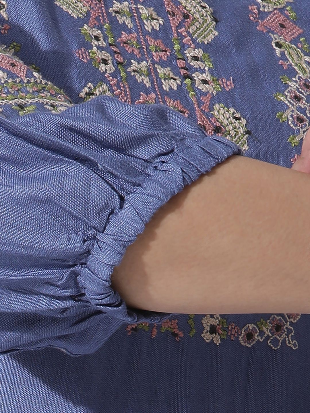 W Floral Embroidered Straight Kurta with Palazzos