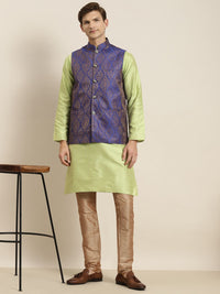 SOJANYA Kurta Belang Hijau Limau Lelaki dengan Jaket Churidar & Nehru