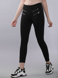 Tokyo Talkies Women Black Slim Fit Solid Regular Trousers