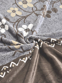 Myntra Elegant Homes Brown Floral Fitted 300 TC Wool Single Bedsheet With 1 Pillow Cover