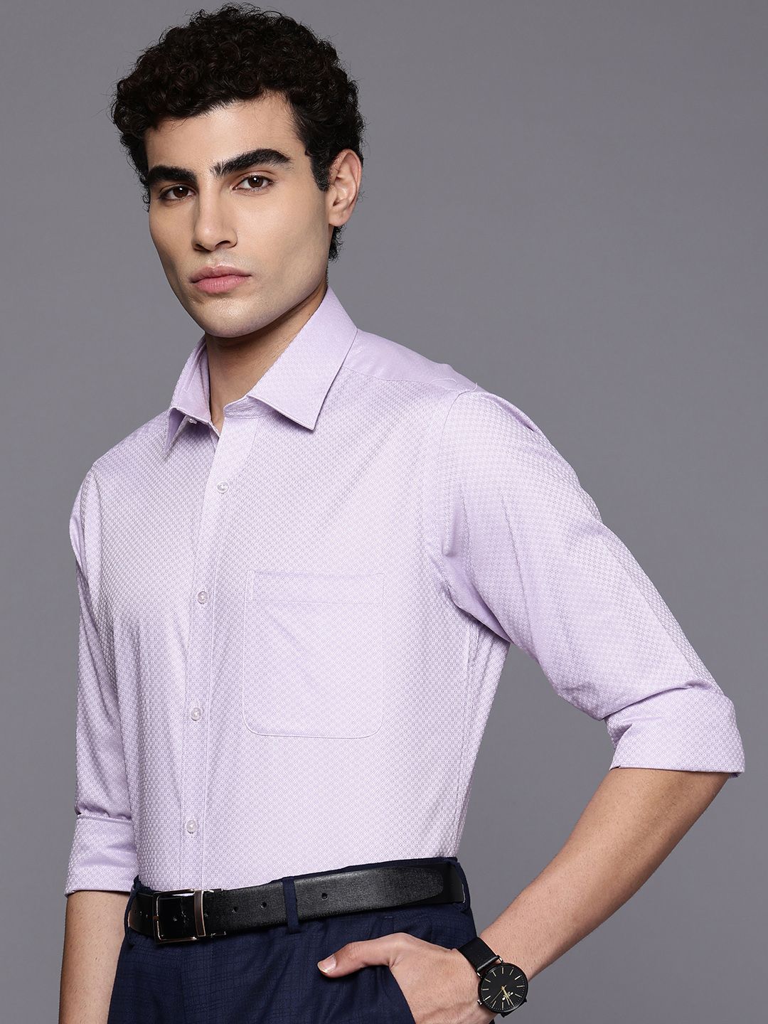Raymond Pure Cotton Textured Slim Fit Formal Shirt