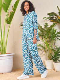 SASSAFRAS Printed Shirt With Trousers Co-Ords