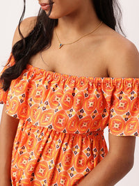 DressBerry Street Chic Meets Ethnic Prints Off-Shoulder Smocked Maxi Dress