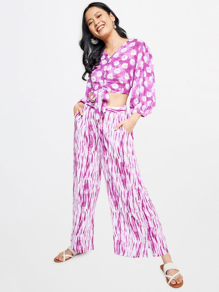 Global Desi Women Printed Top with Trousers