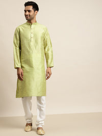 SOJANYA Striped Mandarin Collar Kurta With Churidar