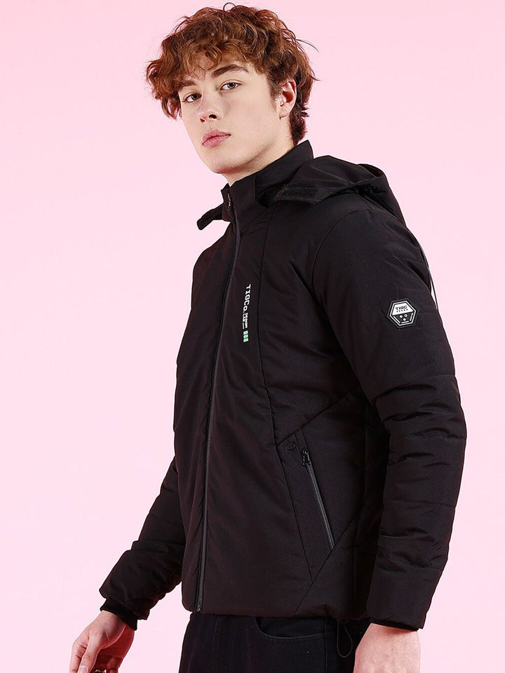 The Indian Garage Co Men Colourblock Hooded Puffer Jacket