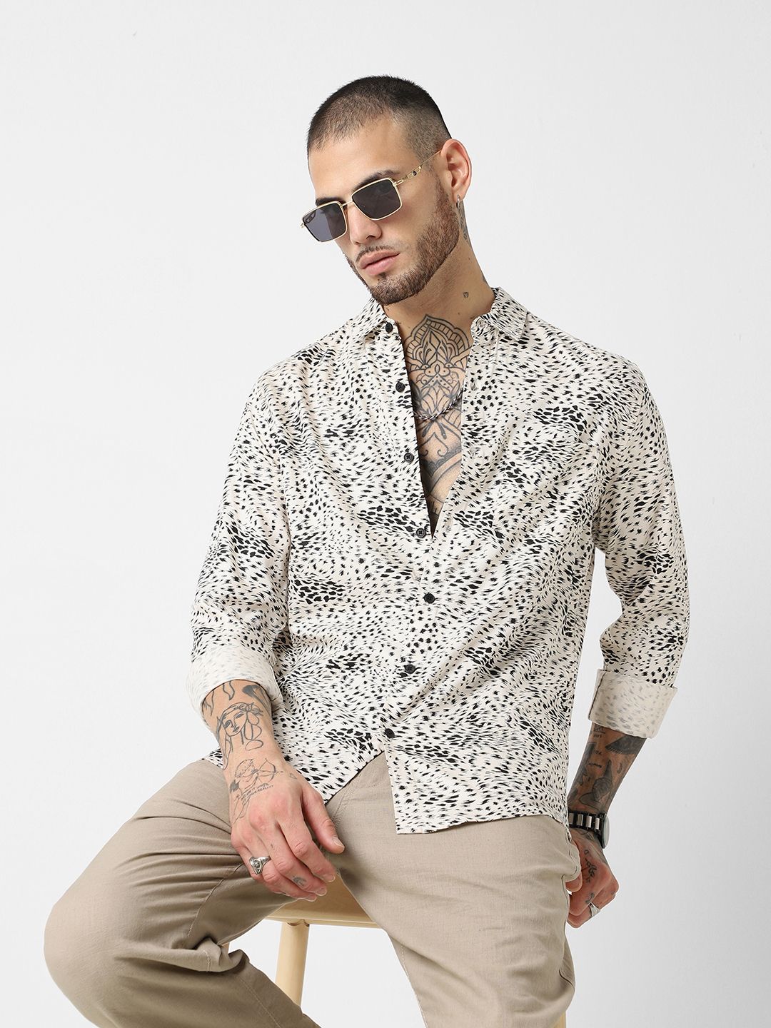 VASTRADO Classic Slim Fit Abstract Printed Casual Shirt