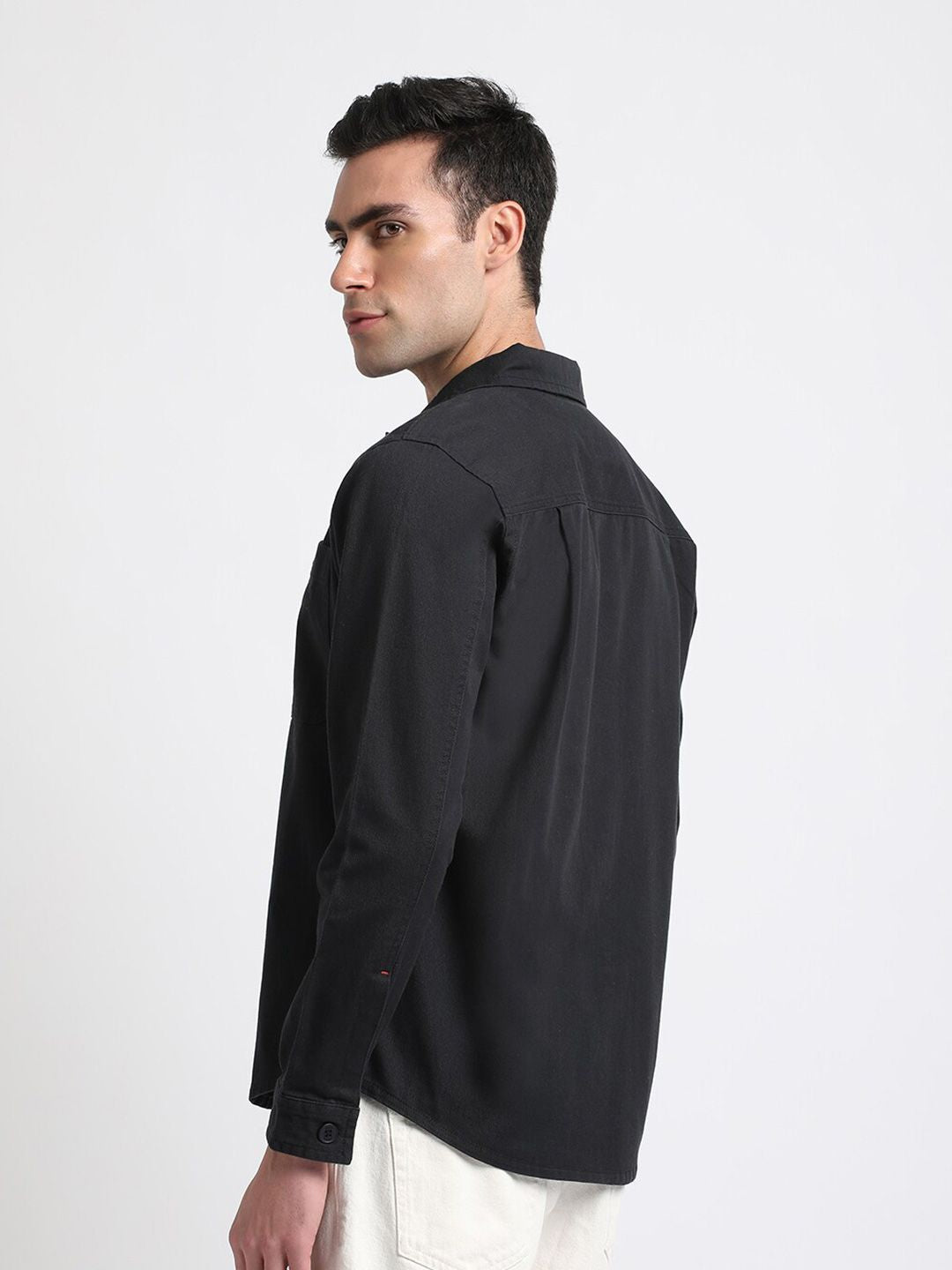 THE BEAR HOUSE Men Solid Regular Fit Cotton Shacket