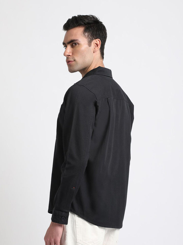 THE BEAR HOUSE Men Solid Regular Fit Cotton Shacket