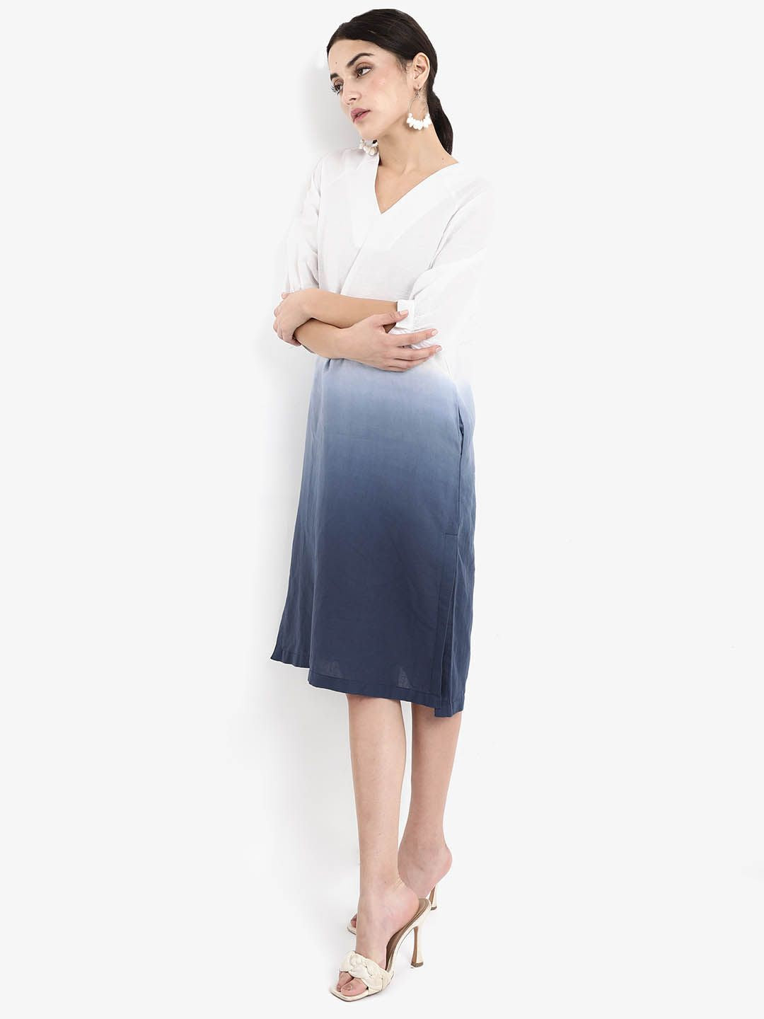 RAREISM Tie and Dye Dyed A-Line Midi Dress