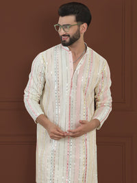 SOJANYA LUXE Cermin Bersulam Berjalur Kerja Kurta Lurus Dengan Pijama
