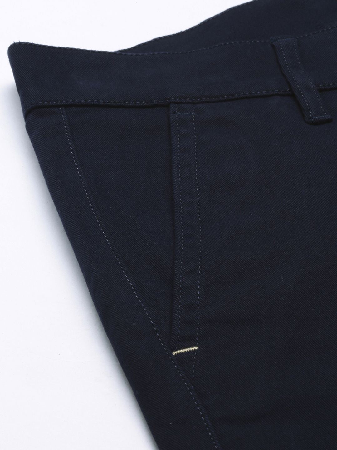 The Indian Garage Co Men Navy Blue Slim Fit Trousers