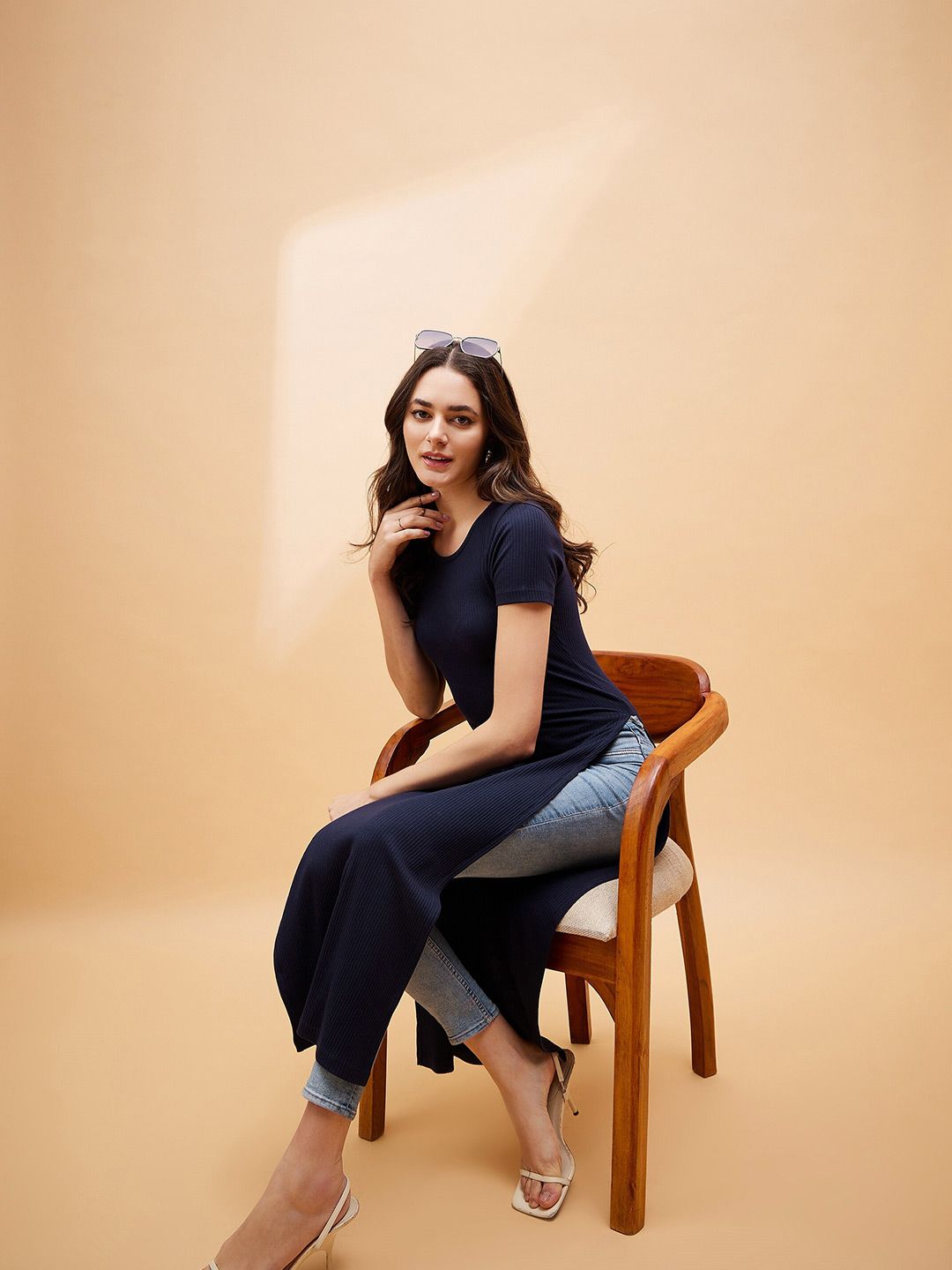 SASSAFRAS BASICS Knitted Longline Top