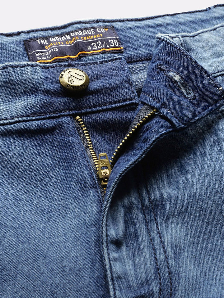The Indian Garage Co Men Blue Slim Fit Low-Rise Clean Look Stretchable Jeans