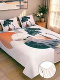 Moda Rapido X KLOTTHE Cream-Coloured & Black 400 TC King Bedsheet with 2 Pillow Covers