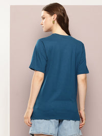 DILLINGER Varsity Printed Pure Cotton Oversized Embroidered T-shirt