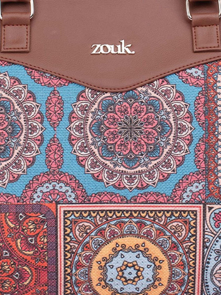 ZOUK Mandala Ethnic Motifs Printed Shopper Handheld Bag
