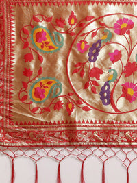 Saree mall Floral Woven Design Zari Silk Blend Banarasi Sarees