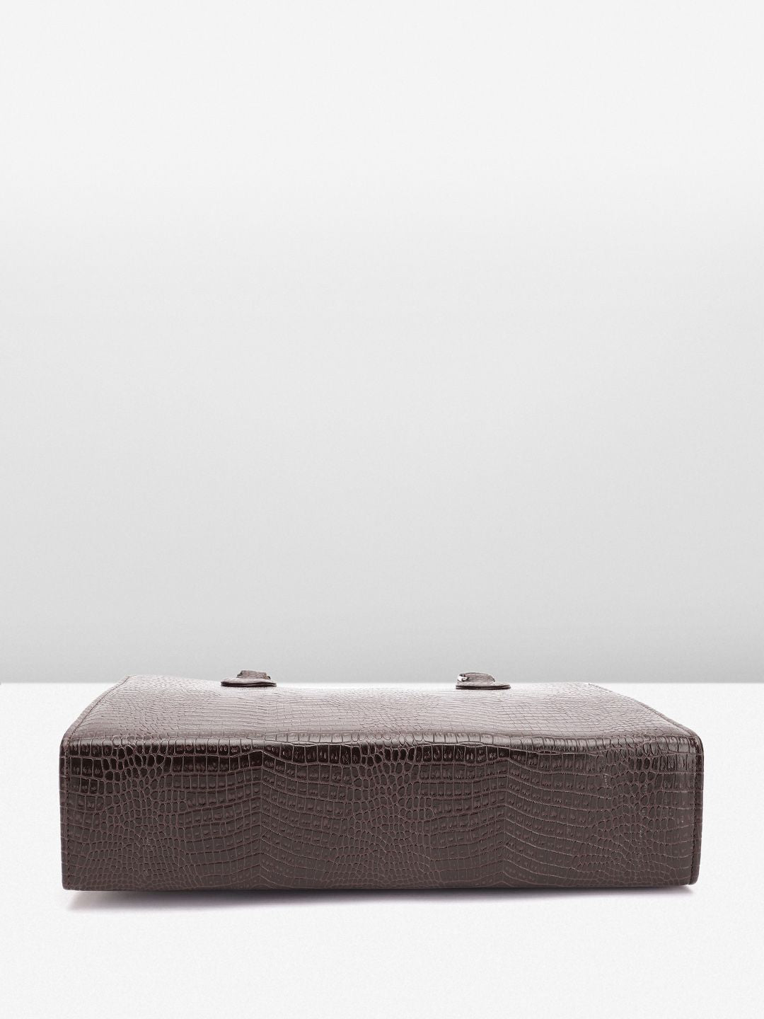 Lino Perros Croc Textured Structured Shoulder Bag