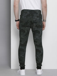 The Indian Garage Co Men Black and Grey Printed Slim Fit Joggers
