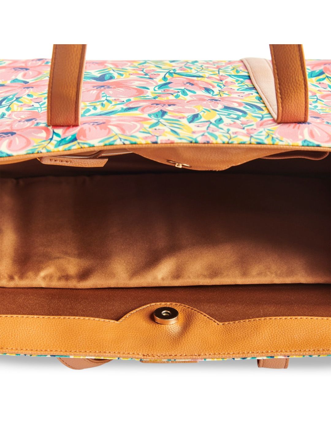TEAL BY CHUMBAK Floral Printed Oversized Shopper Shoulder Bag