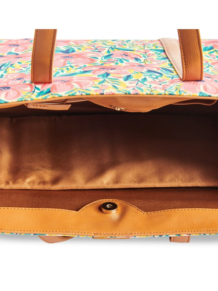 TEAL BY CHUMBAK Floral Printed Oversized Shopper Shoulder Bag
