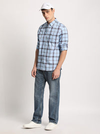 THE BEAR HOUSE Men Checked Slim Fit Button-Down Collar Casual Shirts