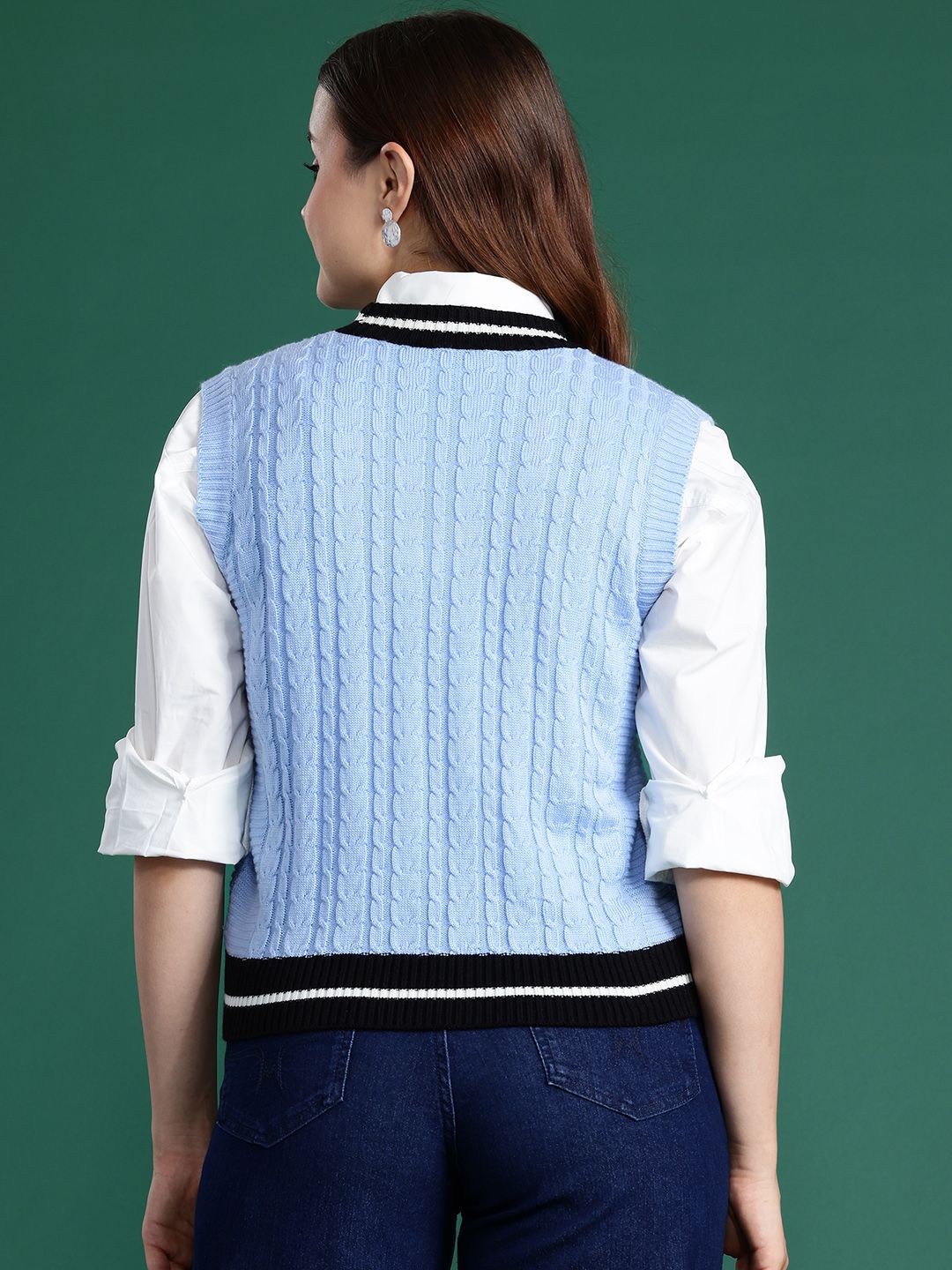 DressBerry Cable Knit Sweater Vest