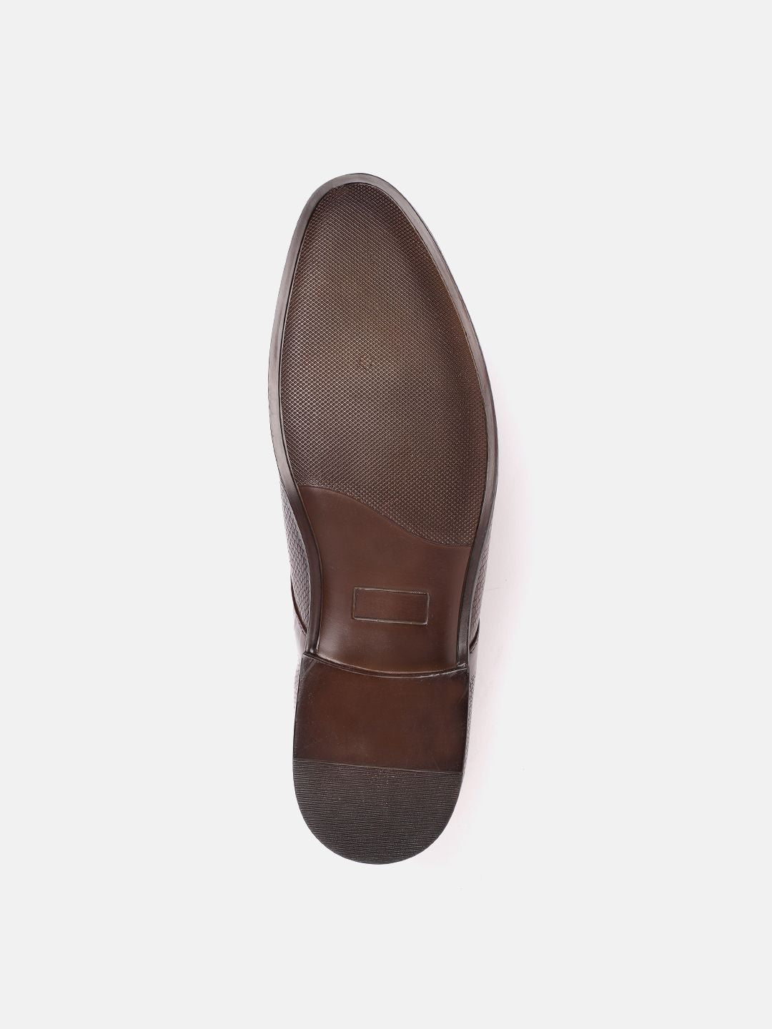 House of Pataudi Men Textured Detail Formal Derbys