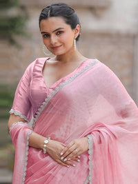 Saree mall Embellished Beads and Stones Organza Sarees