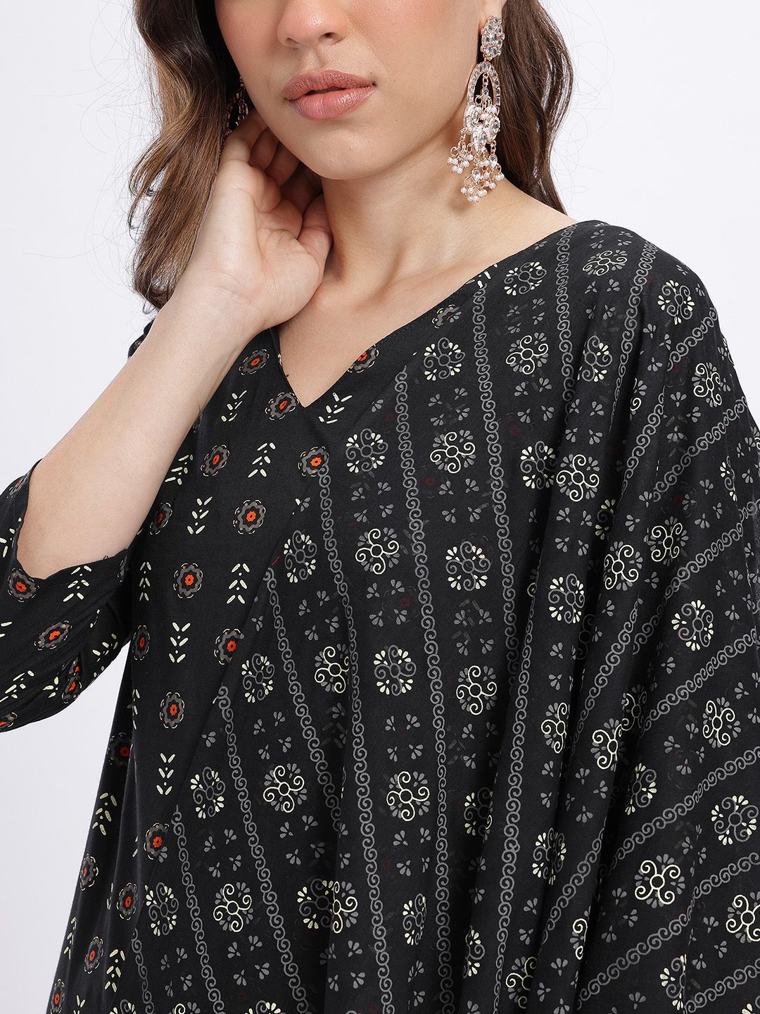 Anouk Ethnic Motifs Print Kurta with Trousers & Dupatta