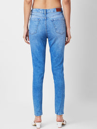 SPYKAR Women Slim Fit High-Rise Low Distress Light Fade Stretchable Jeans