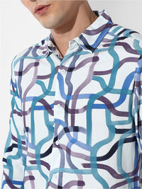 Campus Sutra Classic Abstract Printed Casual Shirt