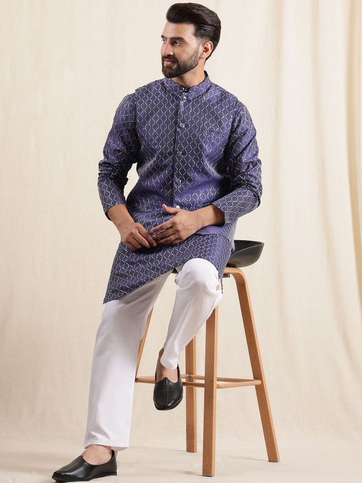 Kurta Sulam Geometri Lelaki Anouk dengan Piyama