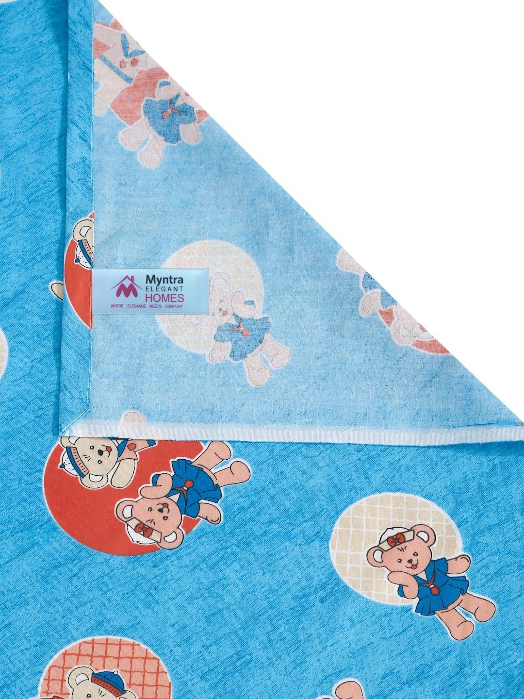 Myntra Elegant Homes Blue Conversational Cotton 400 TC Single Superfine Bedsheet with a Pillow Cover-89 x 59 inches