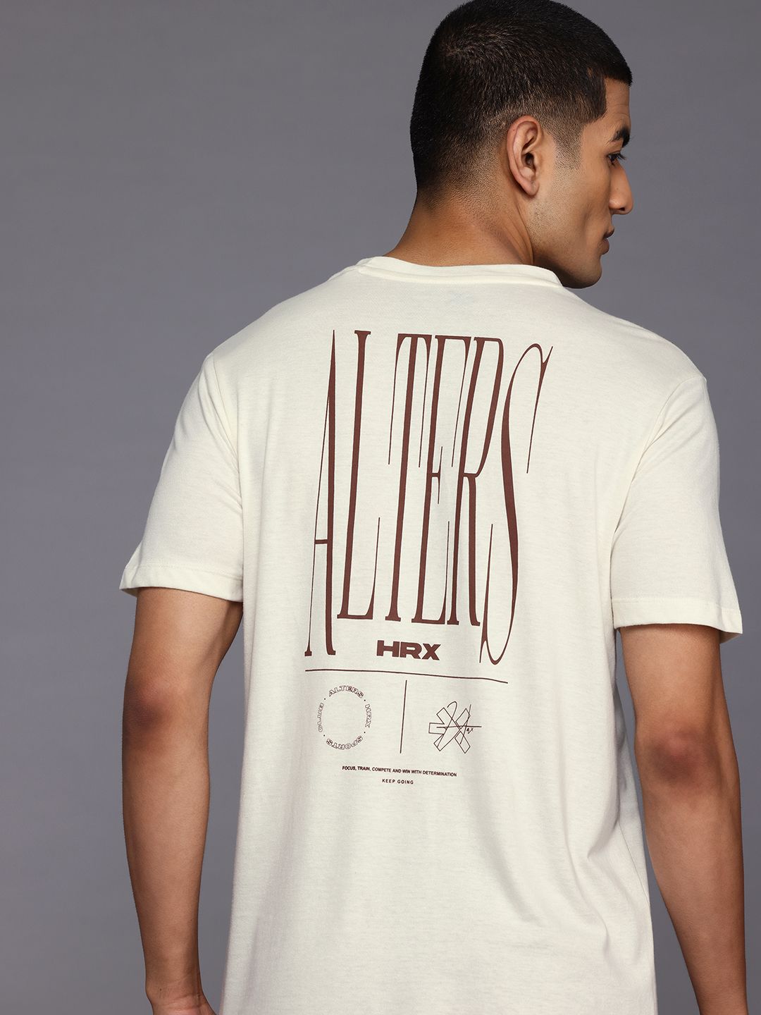 HRX by Hrithik Roshan Typography Print Yoga T-shirt