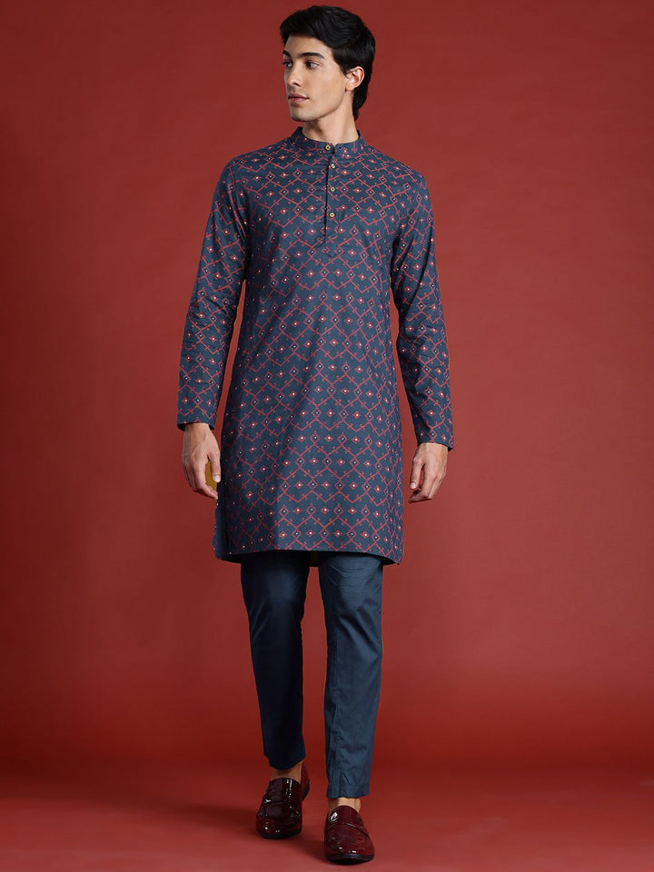 Anouk Ethnic Motifs Print Pure Cotton Kurta with Pyjamas