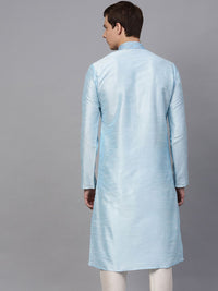 SOJANYA Men Turquoise Blue Solid Kurta Lurus