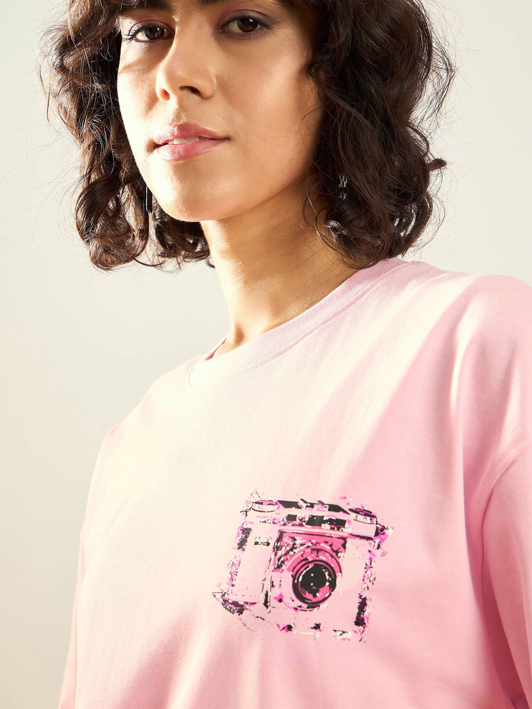 SASSAFRAS Pure Cotton Graphic Printed Round Neck Oversized T-shirt