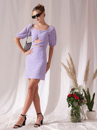 STREET 9 Square Neck Puff Sleeves Schfilli Sheath Dress