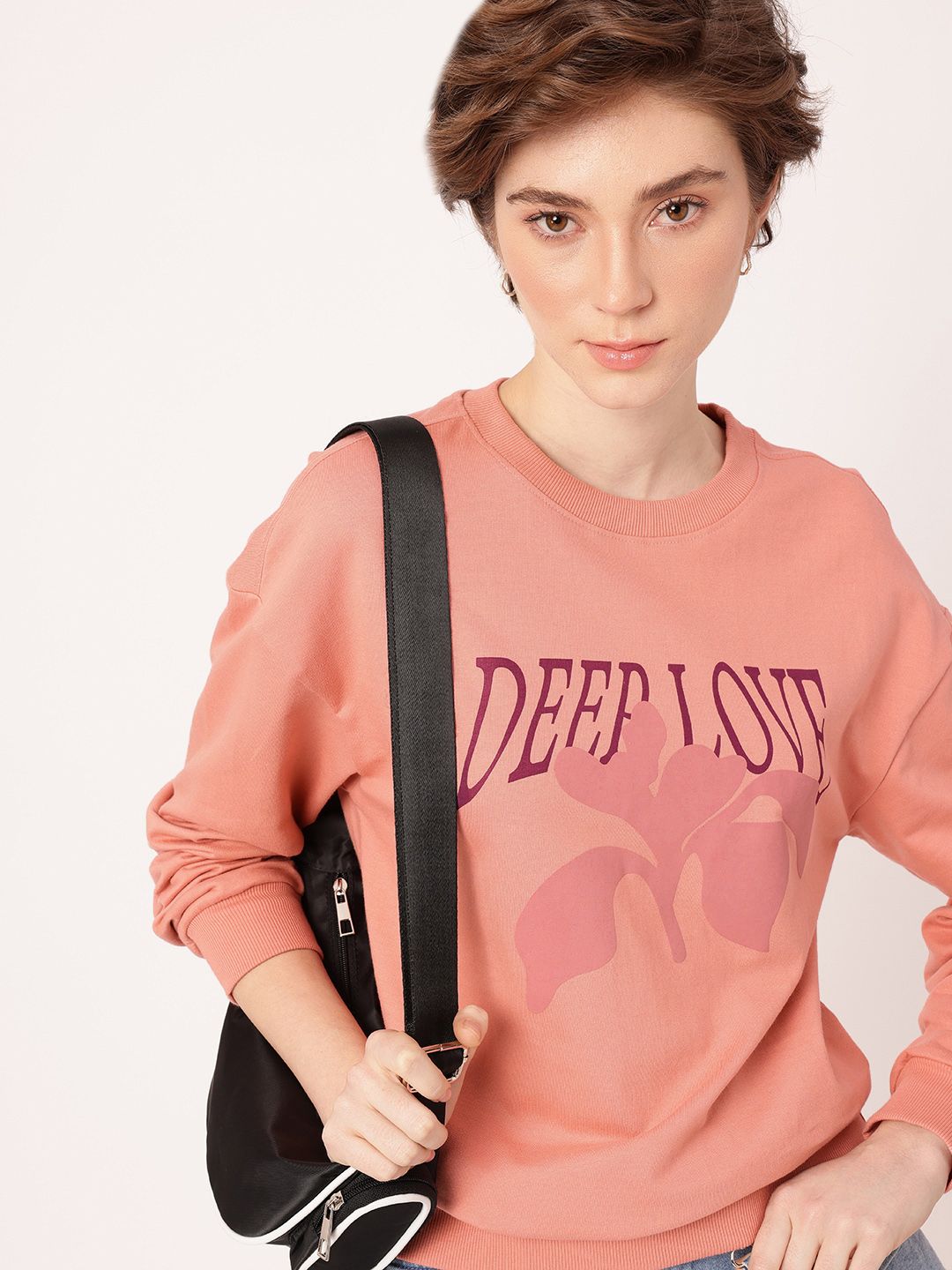 DressBerry Printed Cotton Terry Relaxed Fit Sweatshirt