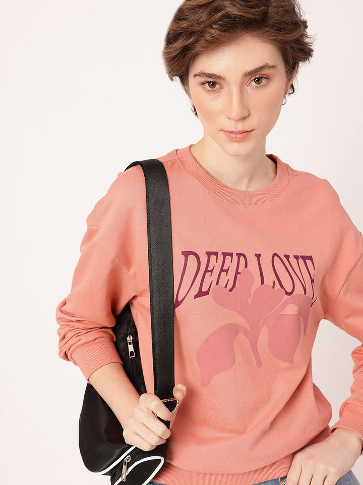 DressBerry Printed Cotton Terry Relaxed Fit Sweatshirt