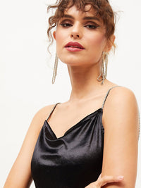 SASSAFRAS Cowl Neck Bodycon Dress