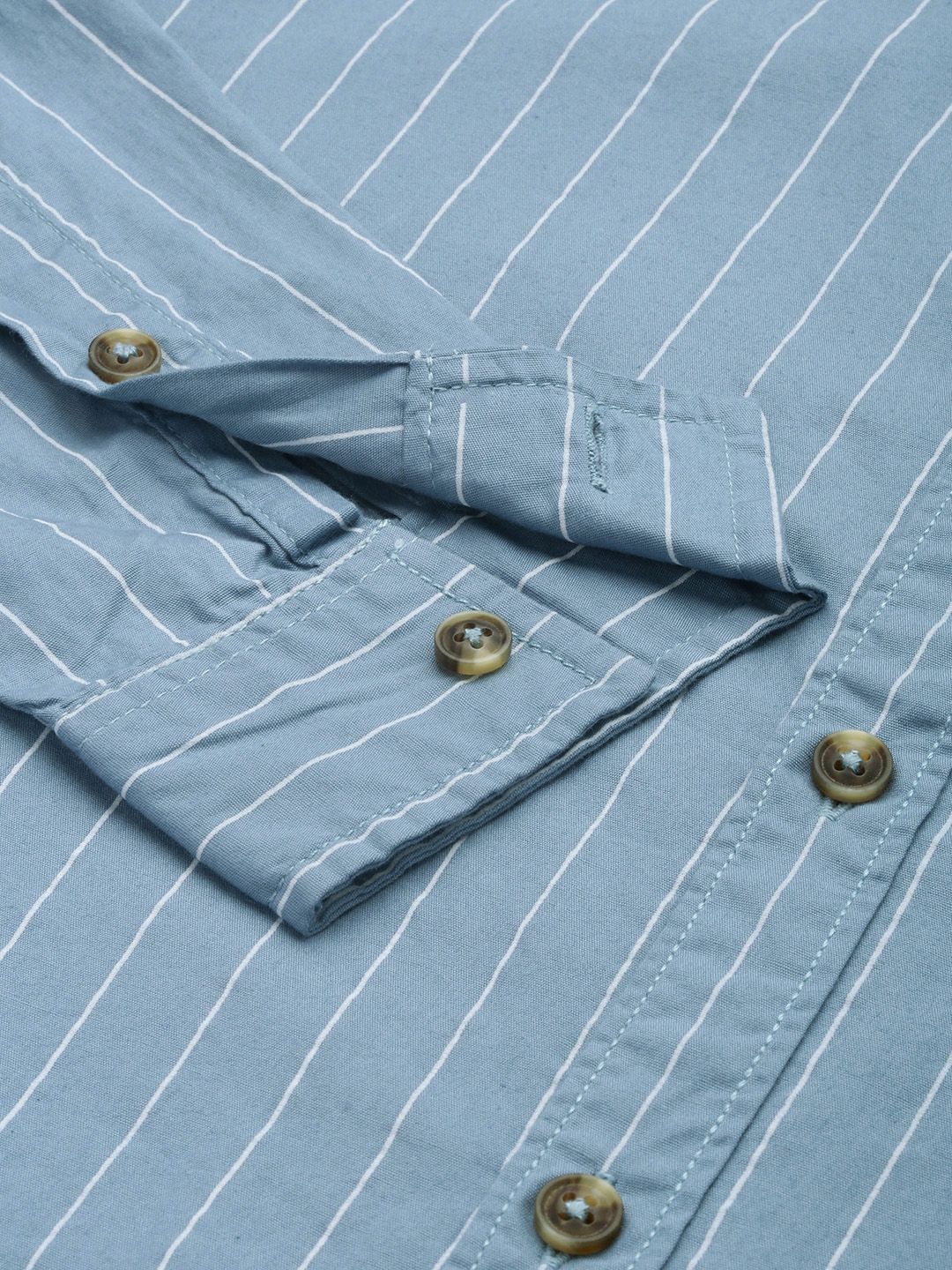 The Indian Garage Co Men Pinstripes Casual Shirt