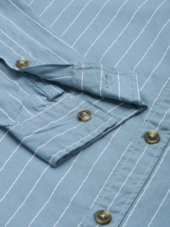 The Indian Garage Co Men Pinstripes Casual Shirt