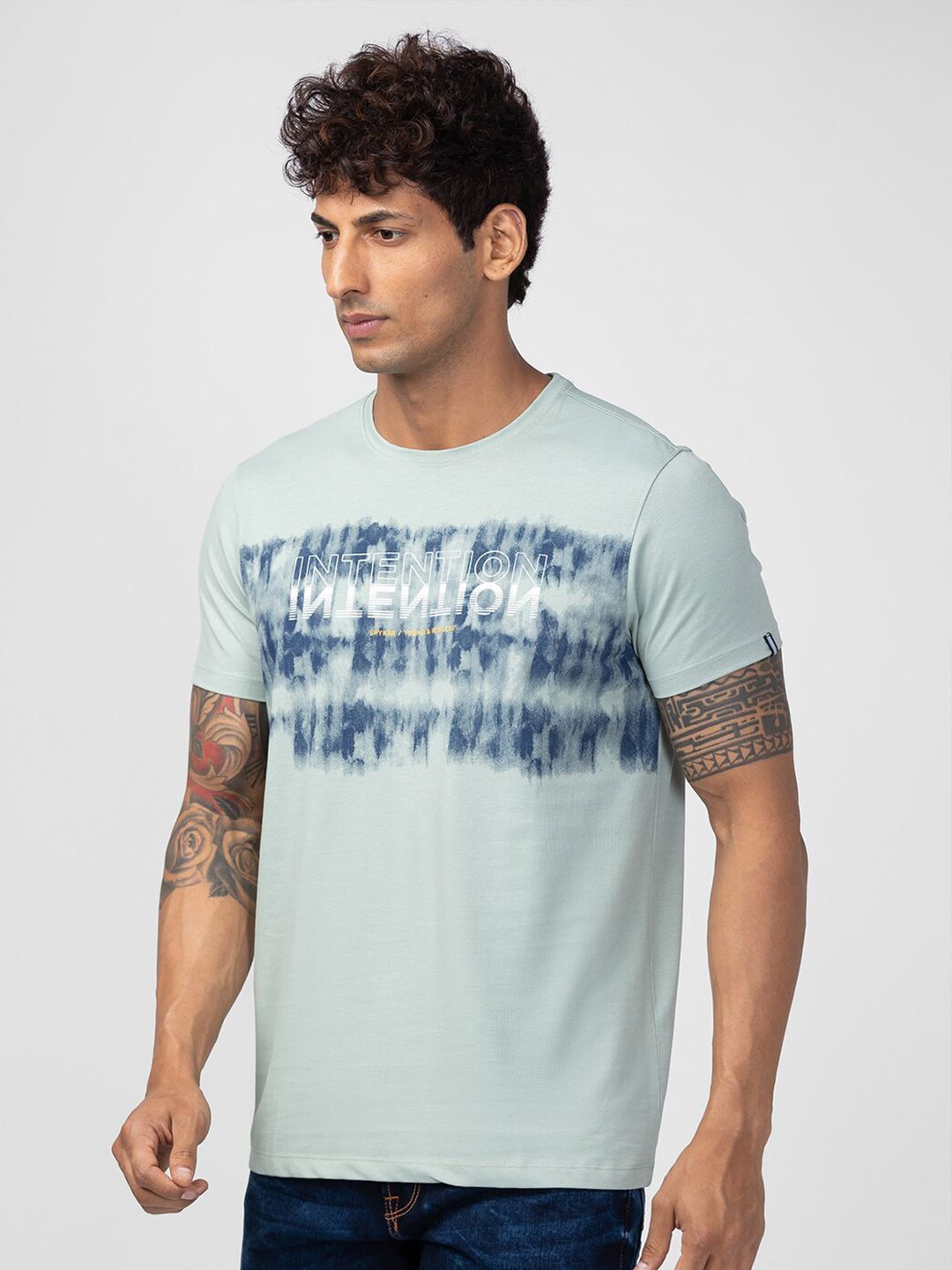 SPYKAR Men Typography Printed Slim Fit T-shirt